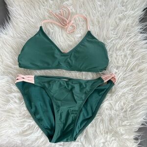 Xhilaration Green and Pink Bikini Set